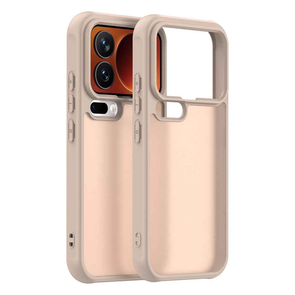 For Xiaomi 17 Pro Case Drop Proof Airbags Frosted Translucent PC + TPU Phone Back Cover - Orange