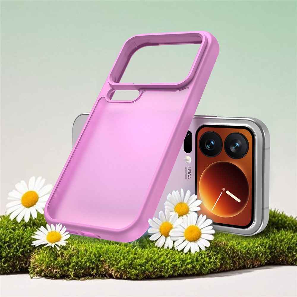 For Xiaomi 17 Pro Case Drop Proof Airbags Frosted Translucent PC + TPU Phone Back Cover - Light Purple