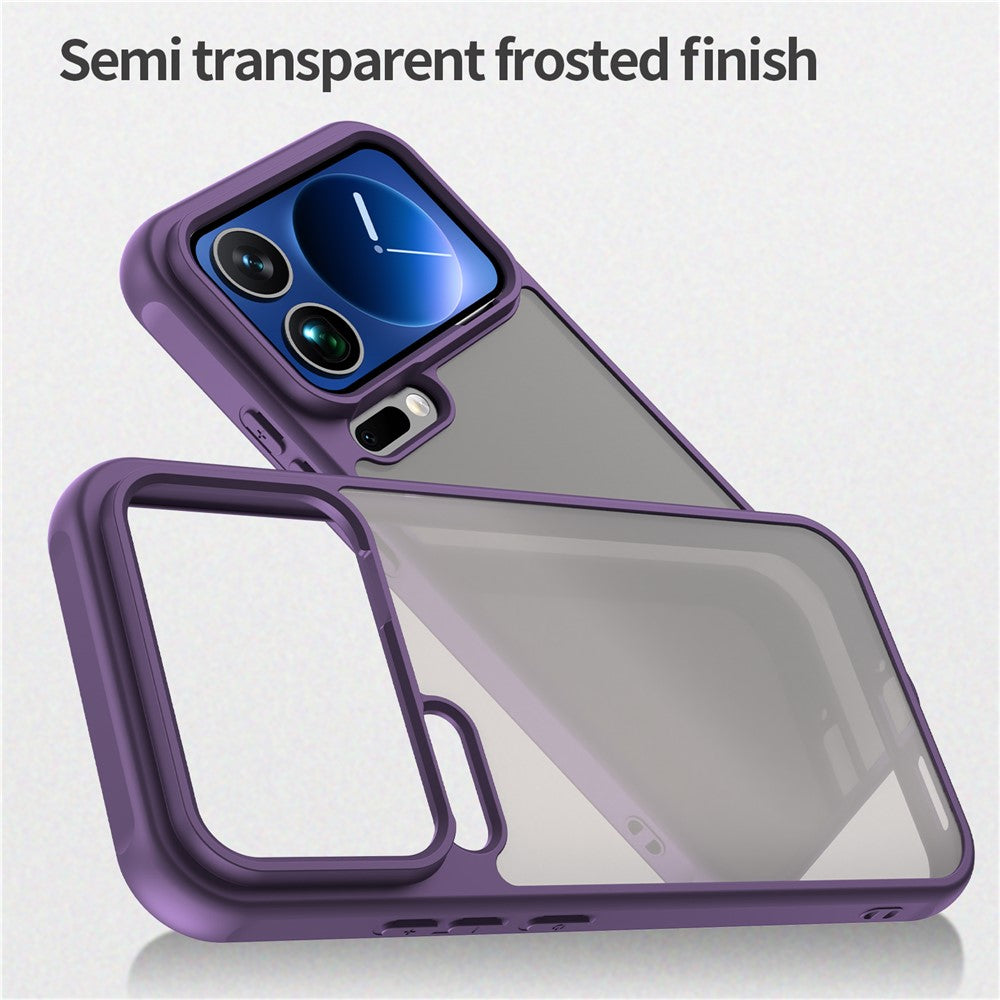 For Xiaomi 17 Pro Max Case Drop Proof Airbags Frosted Translucent PC + TPU Phone Back Cover - Purple