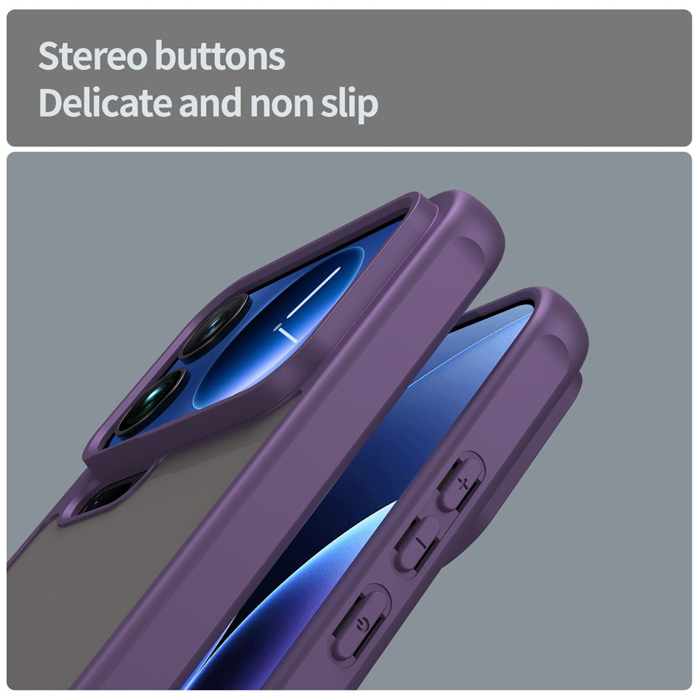 For Xiaomi 17 Pro Max Case Drop Proof Airbags Frosted Translucent PC + TPU Phone Back Cover - Purple