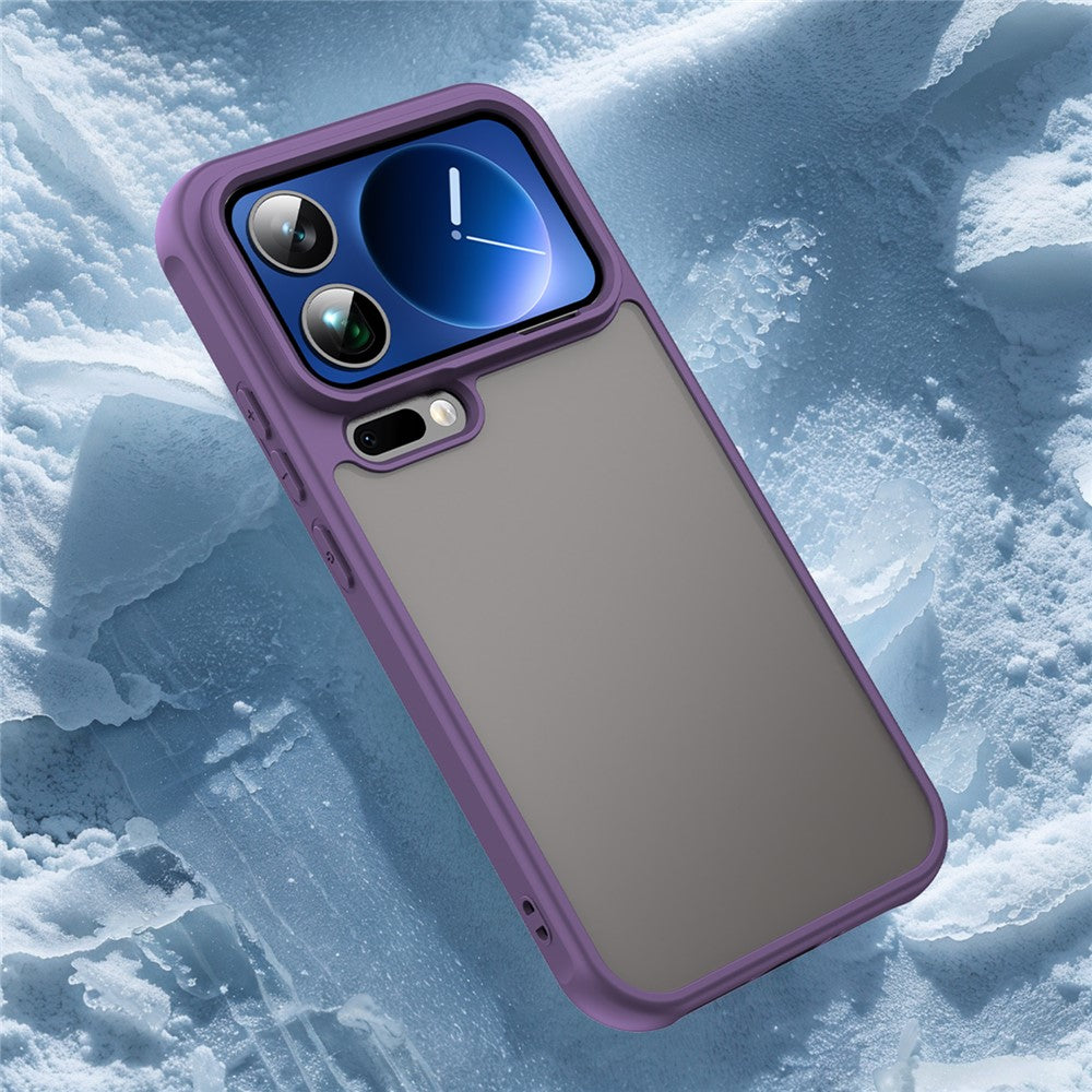 For Xiaomi 17 Pro Max Case Drop Proof Airbags Frosted Translucent PC + TPU Phone Back Cover - Purple