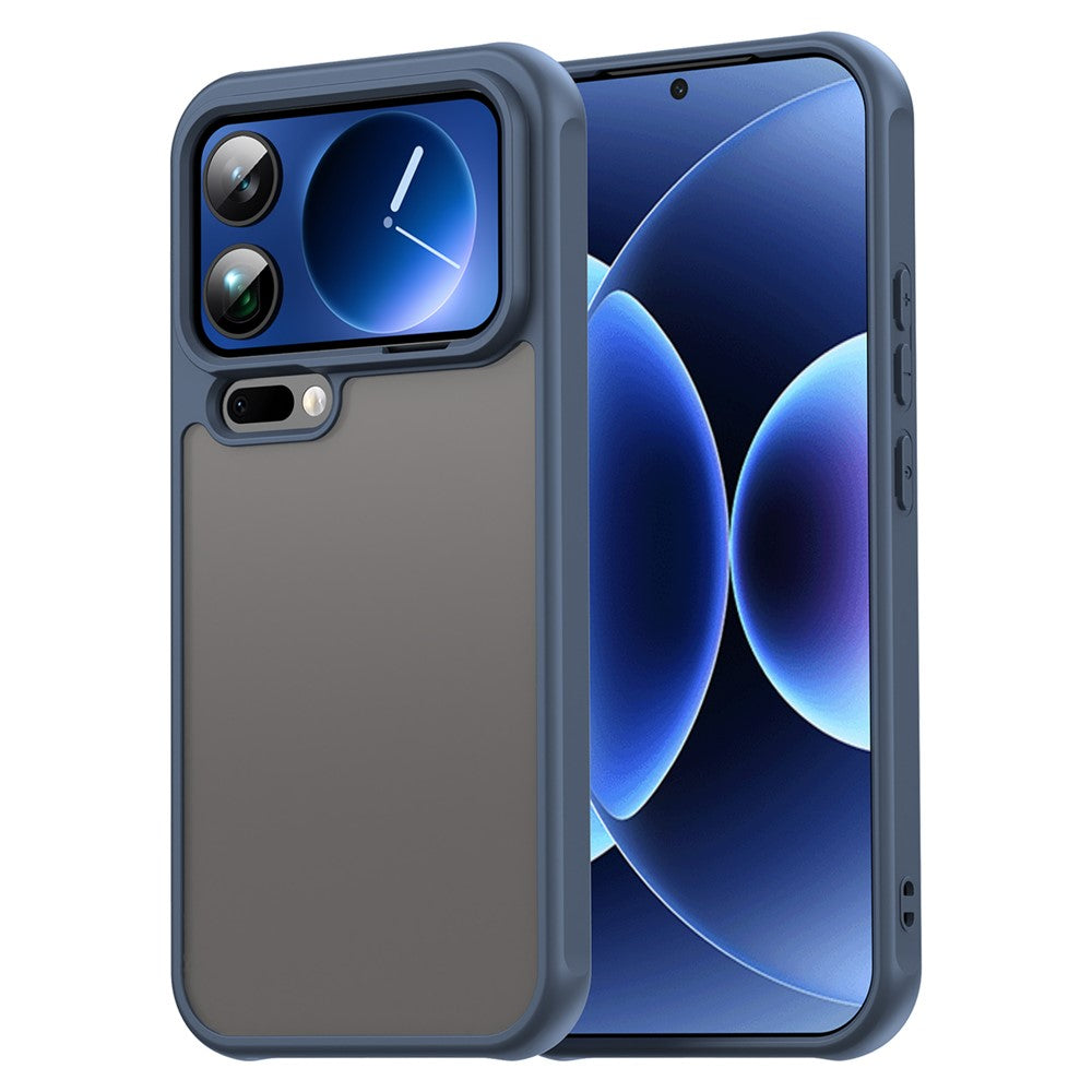 For Xiaomi 17 Pro Max Case Drop Proof Airbags Frosted Translucent PC + TPU Phone Back Cover - Blue