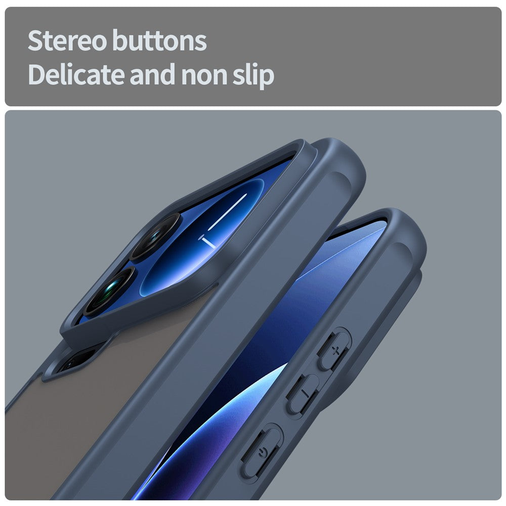 For Xiaomi 17 Pro Max Case Drop Proof Airbags Frosted Translucent PC + TPU Phone Back Cover - Blue