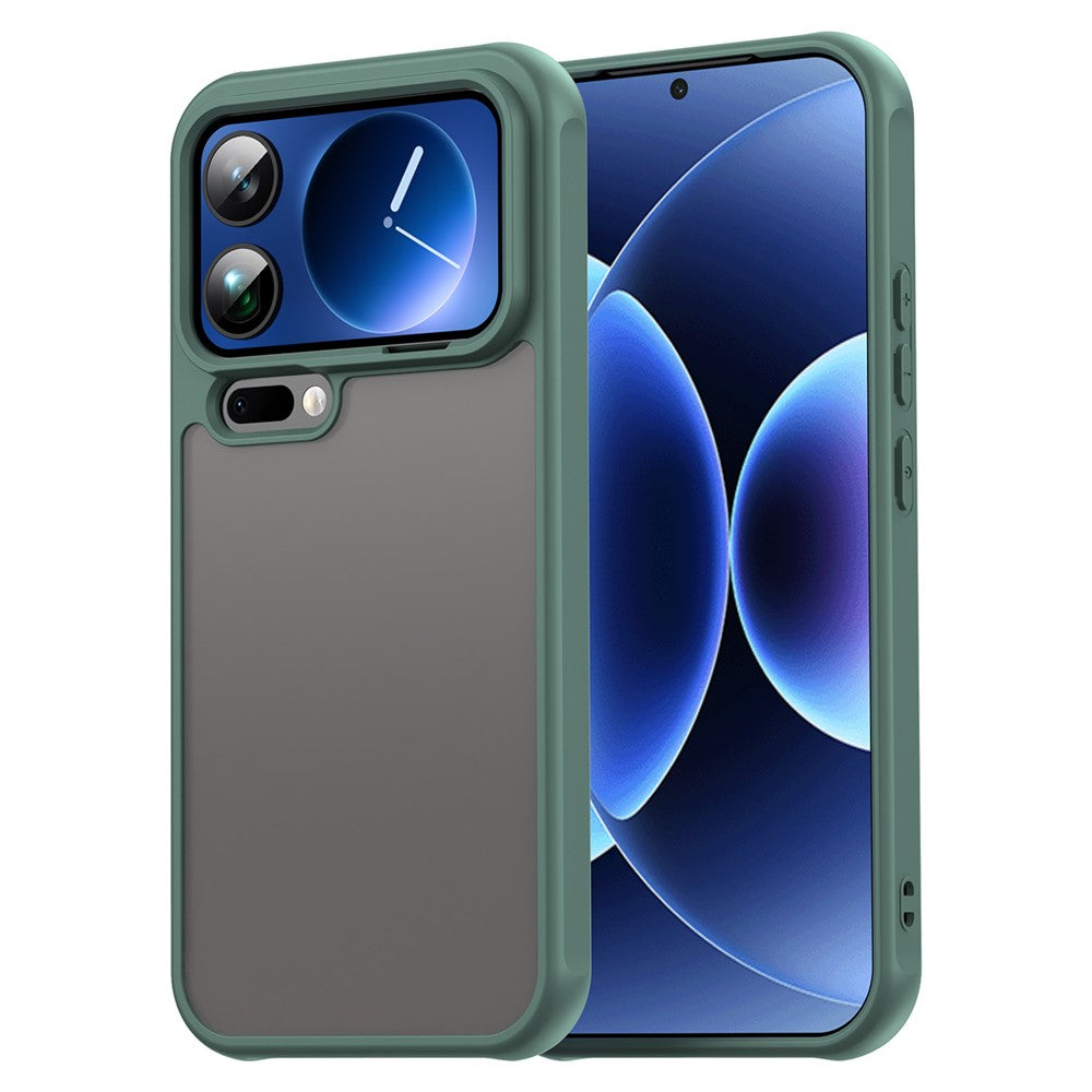 For Xiaomi 17 Pro Max Case Drop Proof Airbags Frosted Translucent PC + TPU Phone Back Cover - Green