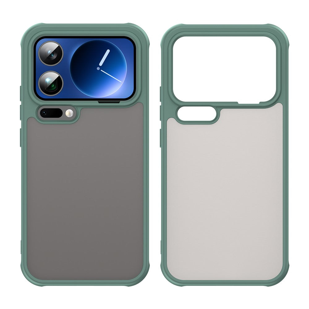 For Xiaomi 17 Pro Max Case Drop Proof Airbags Frosted Translucent PC + TPU Phone Back Cover - Green