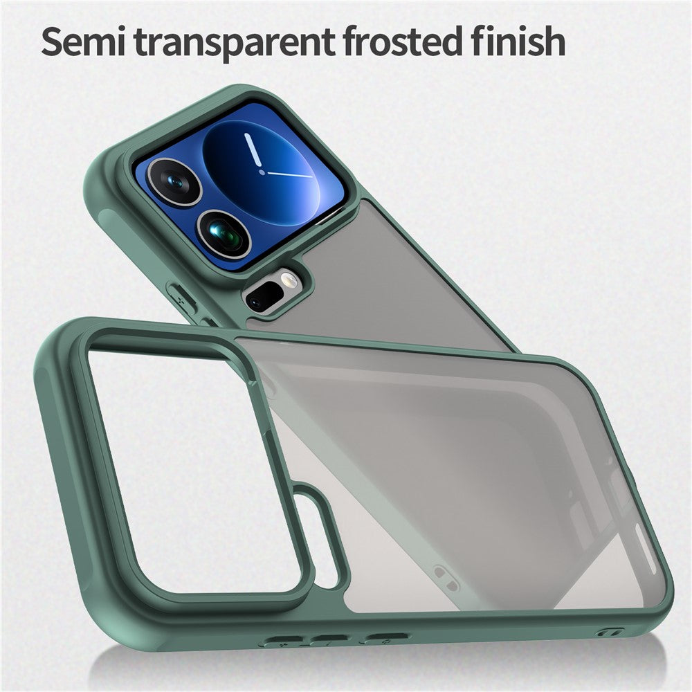 For Xiaomi 17 Pro Max Case Drop Proof Airbags Frosted Translucent PC + TPU Phone Back Cover - Green