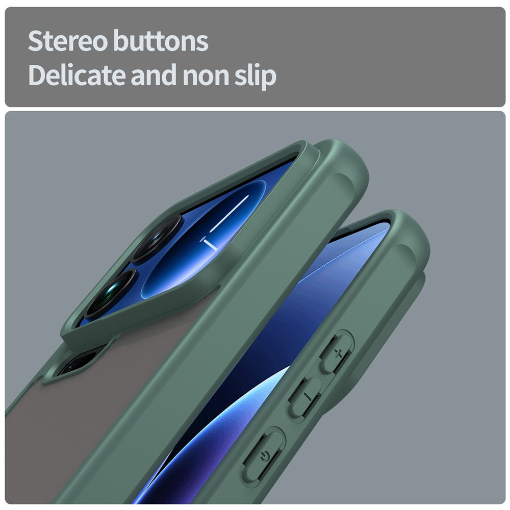 For Xiaomi 17 Pro Max Case Drop Proof Airbags Frosted Translucent PC + TPU Phone Back Cover - Green