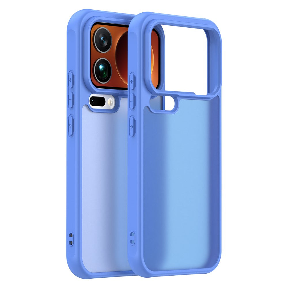 For Xiaomi 17 Pro Max Case Drop Proof Airbags Frosted Translucent PC + TPU Phone Back Cover - Baby Blue