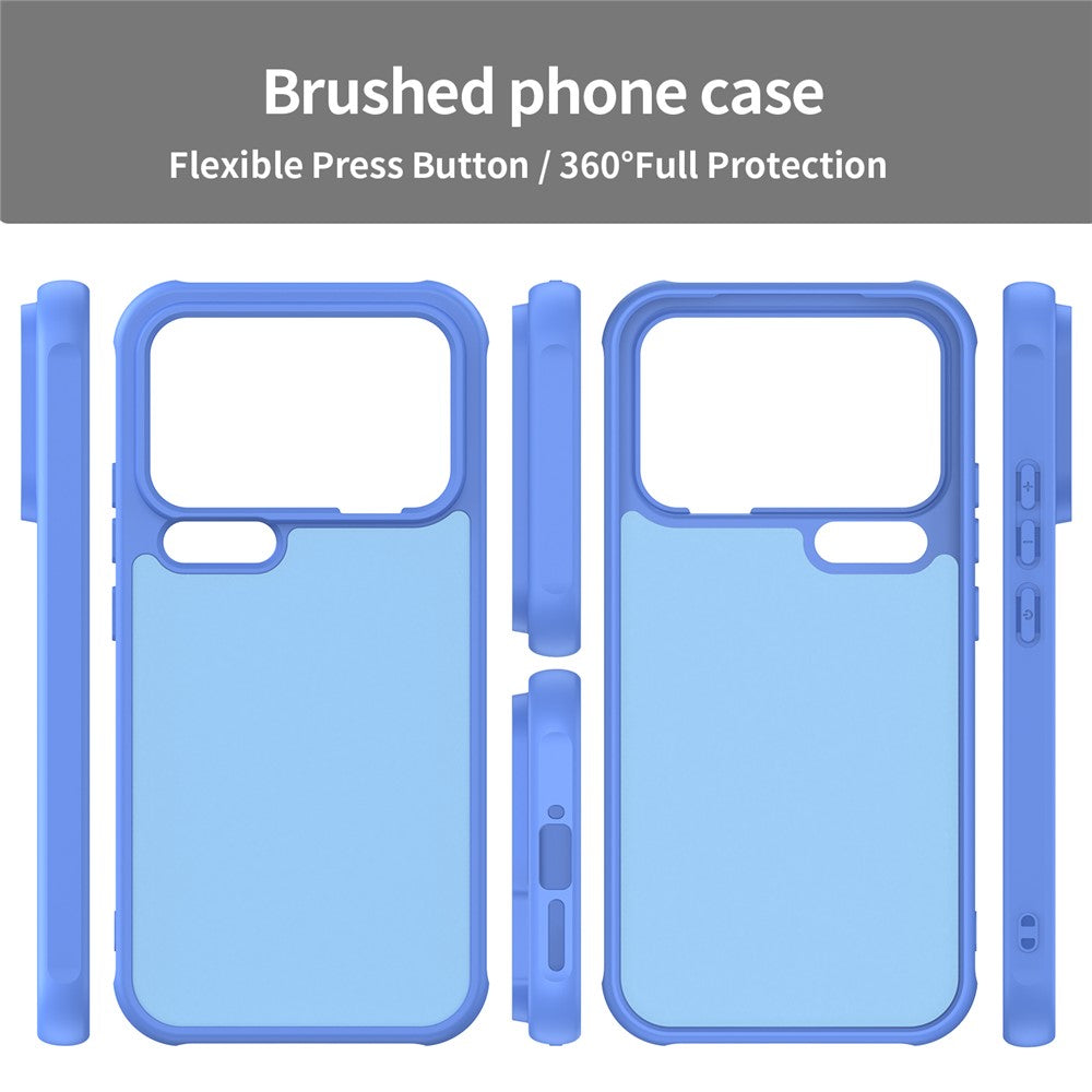 For Xiaomi 17 Pro Max Case Drop Proof Airbags Frosted Translucent PC + TPU Phone Back Cover - Baby Blue