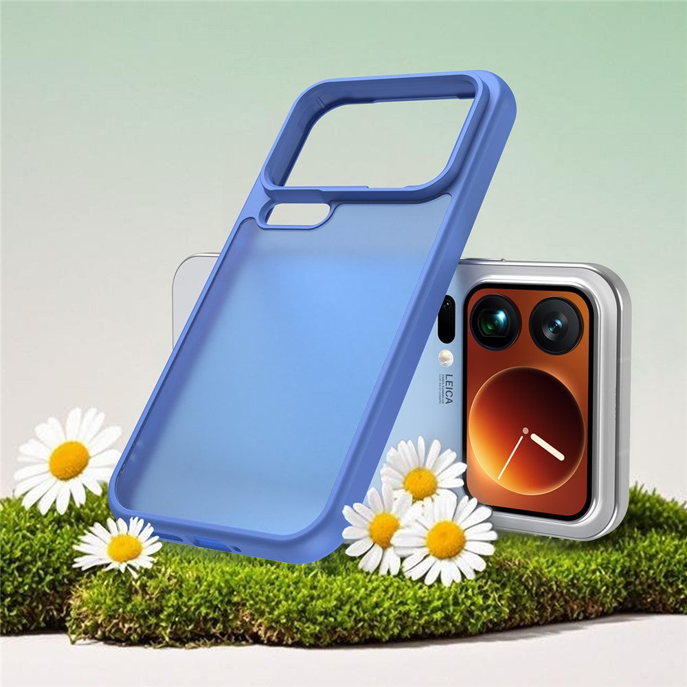 For Xiaomi 17 Pro Max Case Drop Proof Airbags Frosted Translucent PC + TPU Phone Back Cover - Baby Blue