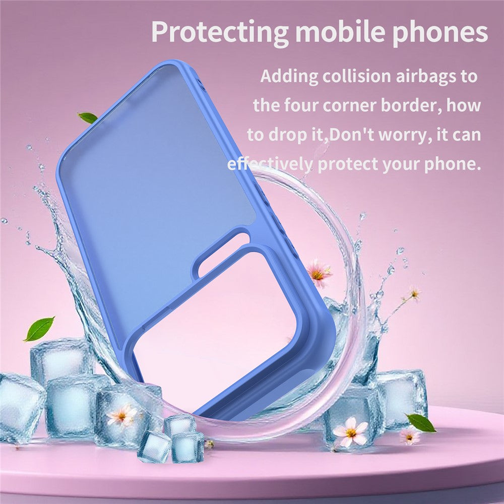 For Xiaomi 17 Pro Max Case Drop Proof Airbags Frosted Translucent PC + TPU Phone Back Cover - Baby Blue
