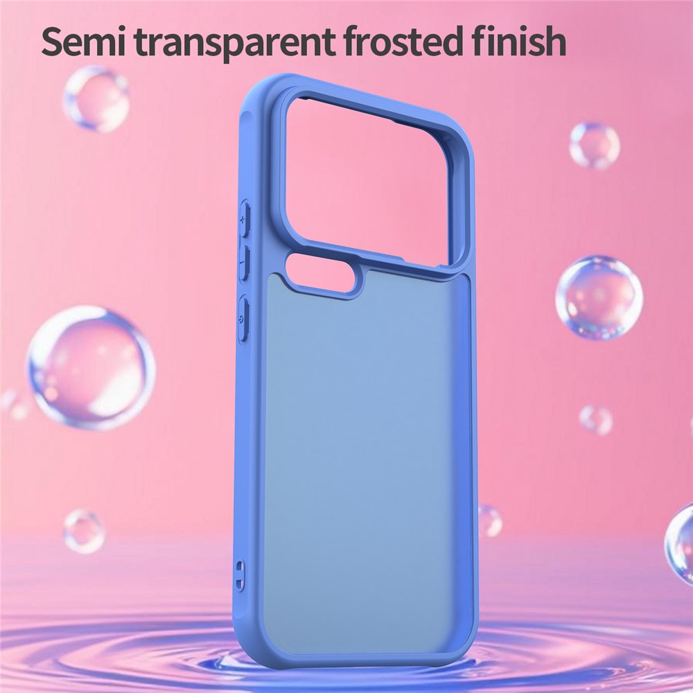 For Xiaomi 17 Pro Max Case Drop Proof Airbags Frosted Translucent PC + TPU Phone Back Cover - Baby Blue