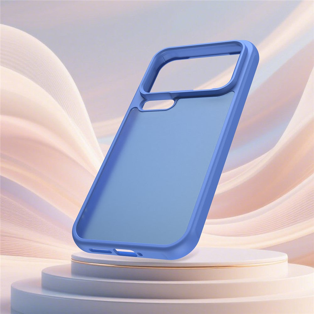 For Xiaomi 17 Pro Max Case Drop Proof Airbags Frosted Translucent PC + TPU Phone Back Cover - Baby Blue