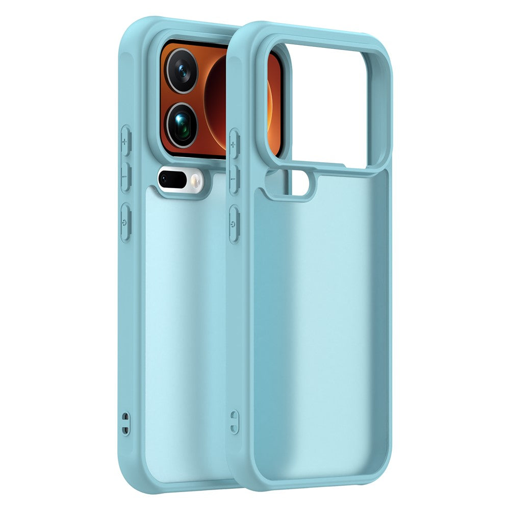 For Xiaomi 17 Pro Max Case Drop Proof Airbags Frosted Translucent PC + TPU Phone Back Cover - Light Green