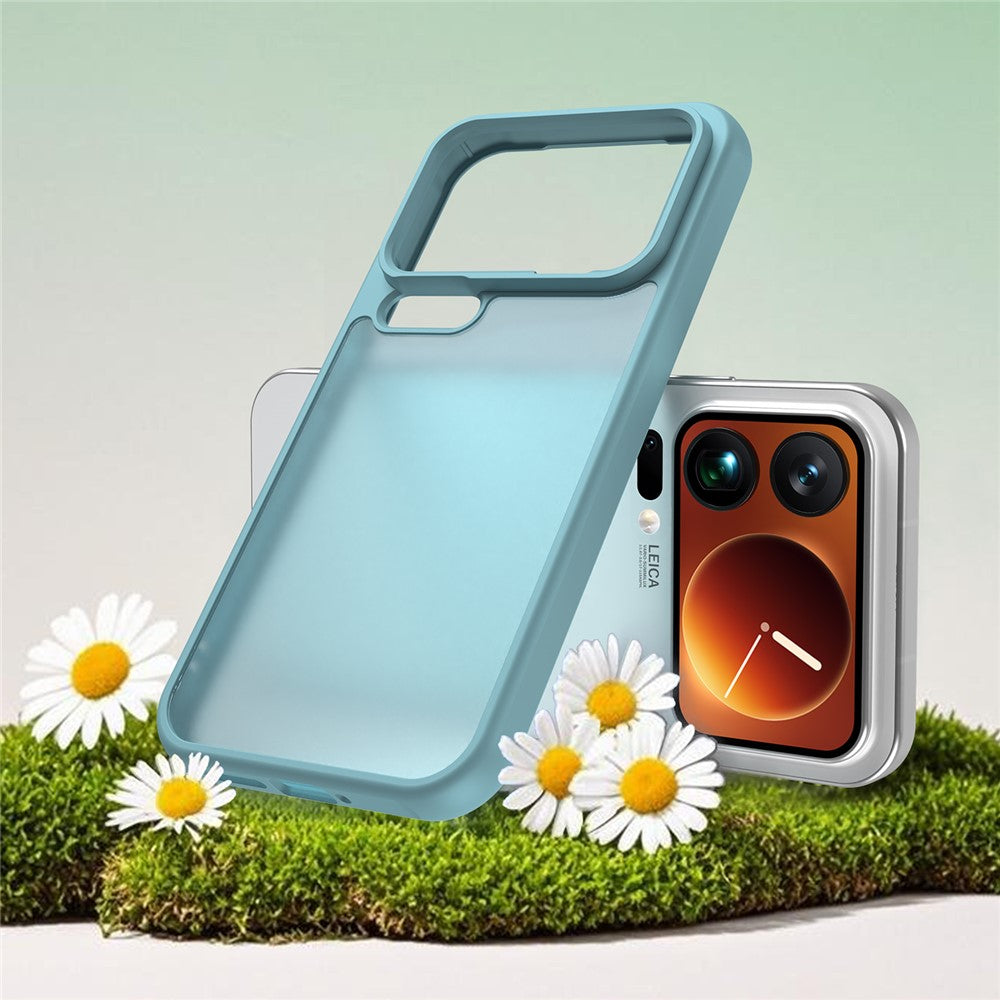 For Xiaomi 17 Pro Max Case Drop Proof Airbags Frosted Translucent PC + TPU Phone Back Cover - Light Green