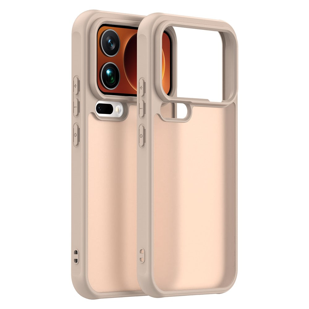 For Xiaomi 17 Pro Max Case Drop Proof Airbags Frosted Translucent PC + TPU Phone Back Cover - Orange