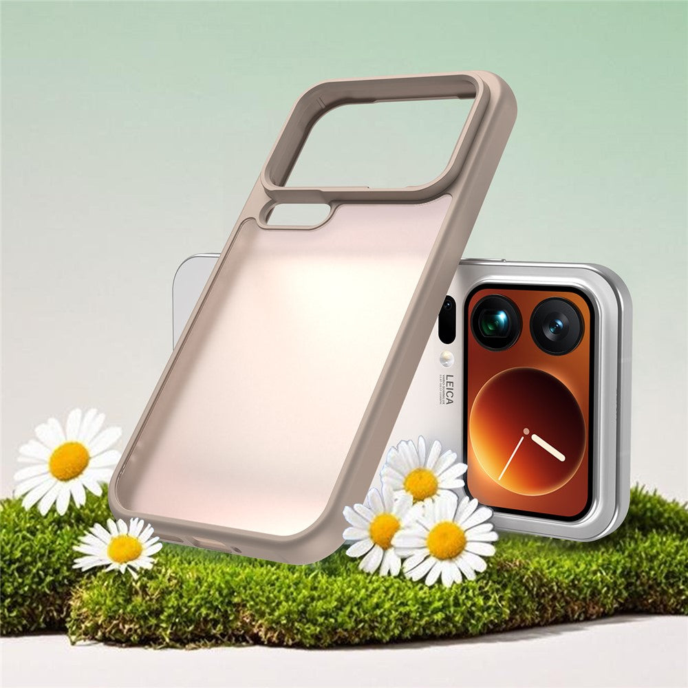 For Xiaomi 17 Pro Max Case Drop Proof Airbags Frosted Translucent PC + TPU Phone Back Cover - Orange