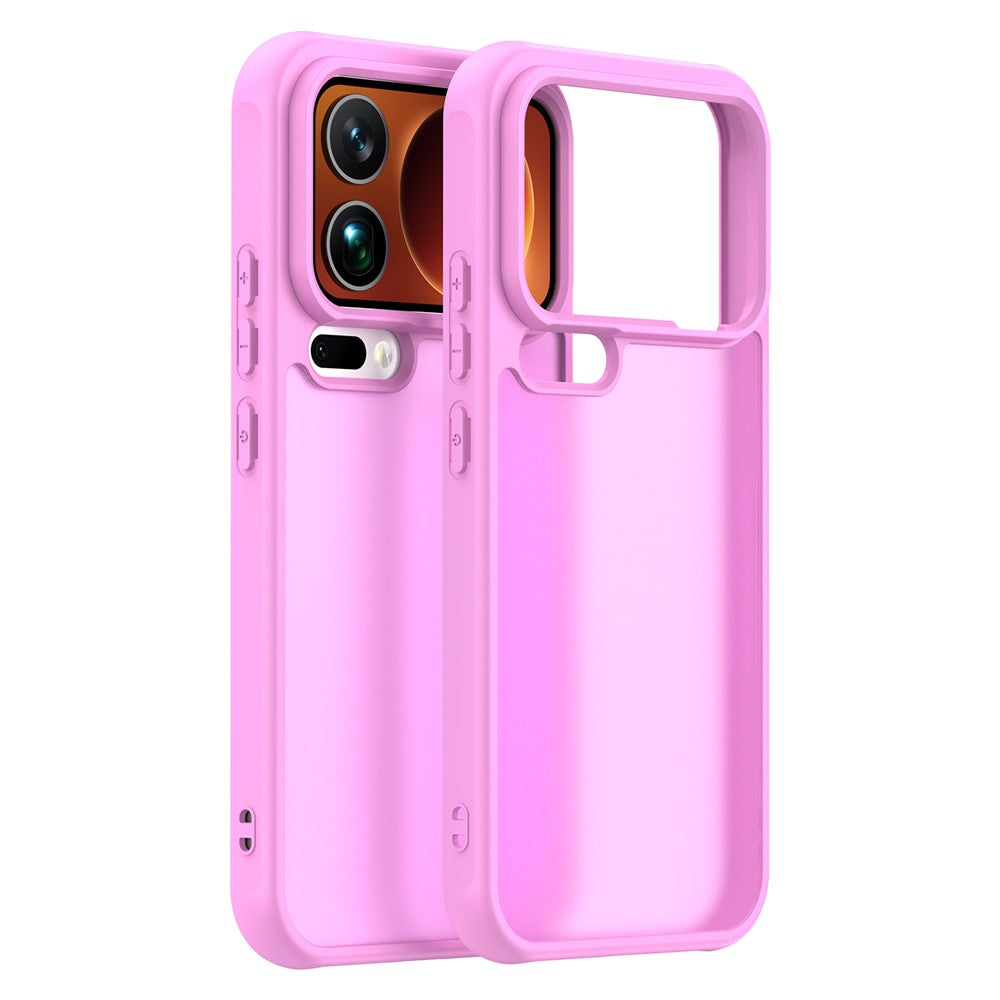 For Xiaomi 17 Pro Max Case Drop Proof Airbags Frosted Translucent PC + TPU Phone Back Cover - Light Purple