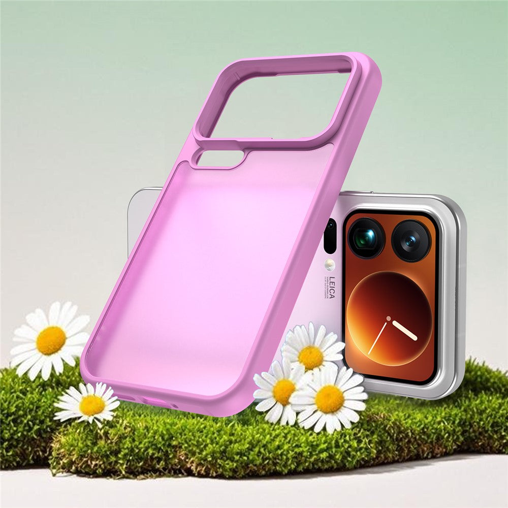 For Xiaomi 17 Pro Max Case Drop Proof Airbags Frosted Translucent PC + TPU Phone Back Cover - Light Purple