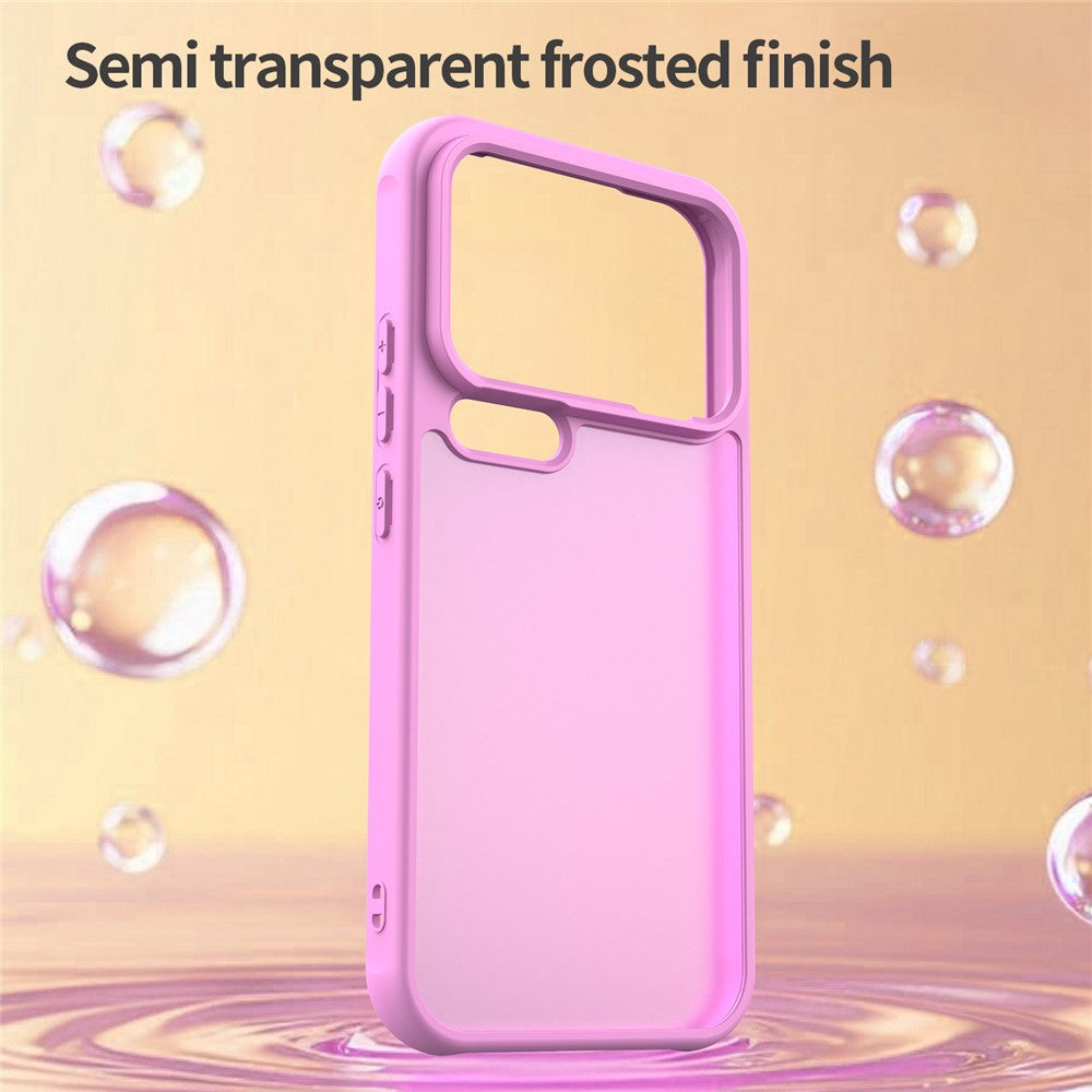 For Xiaomi 17 Pro Max Case Drop Proof Airbags Frosted Translucent PC + TPU Phone Back Cover - Light Purple