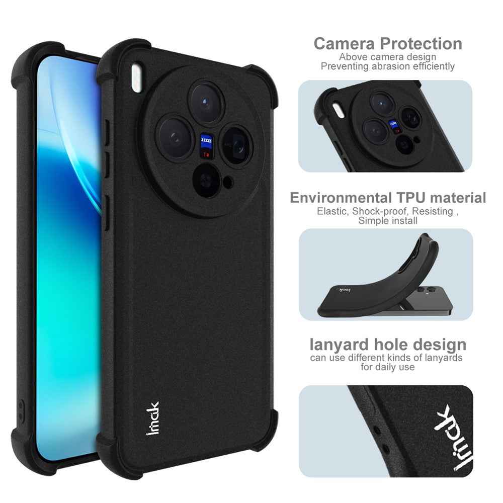 IMAK For vivo X300 5G Case TPU Phone Cover Airbag Shockproof Protection - Matte Black