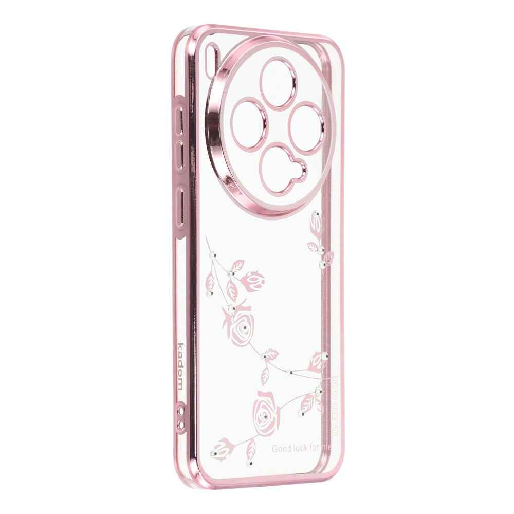 KADEM For vivo X300 5G Case Flower Rhinestone Decor TPU Phone Cover - Rose Gold