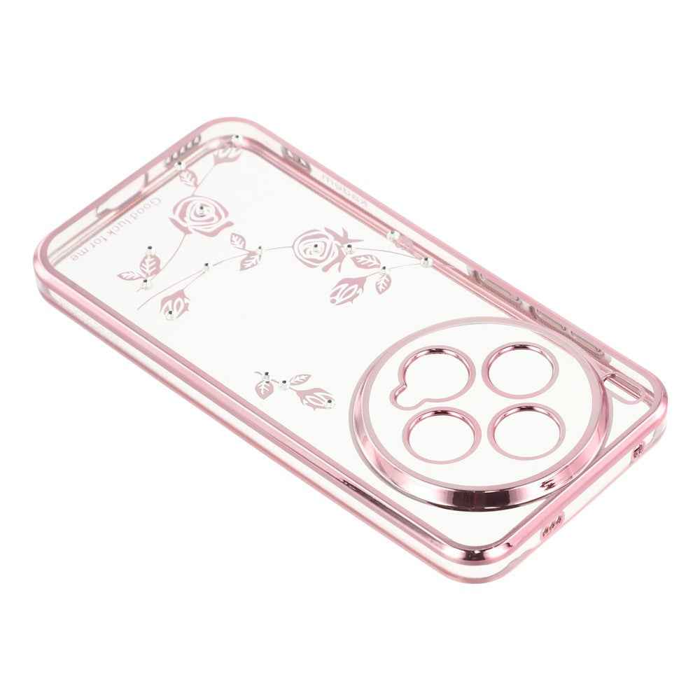 KADEM For vivo X300 5G Case Flower Rhinestone Decor TPU Phone Cover - Rose Gold