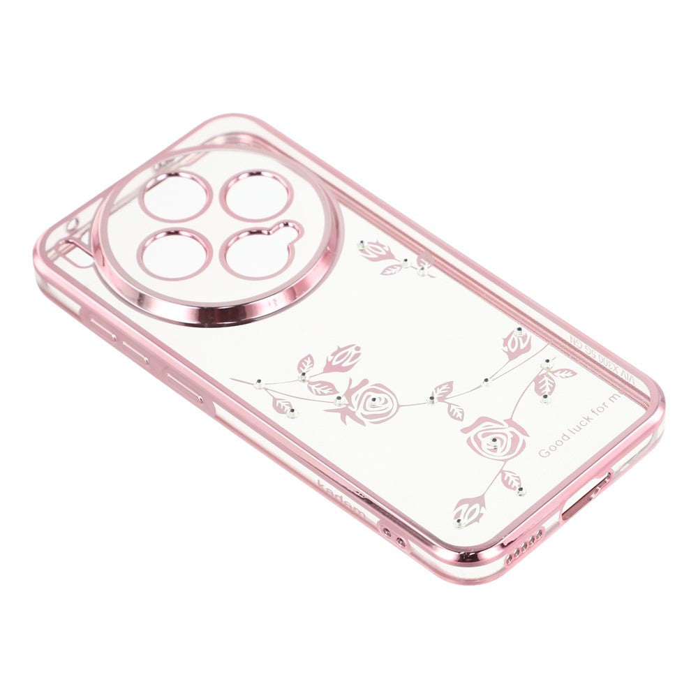 KADEM For vivo X300 5G Case Flower Rhinestone Decor TPU Phone Cover - Rose Gold