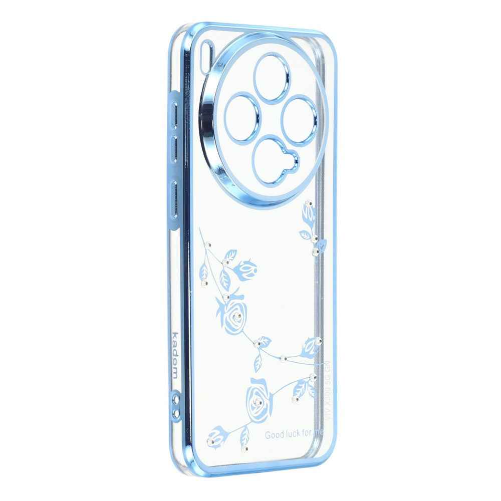 KADEM For vivo X300 5G Case Flower Rhinestone Decor TPU Phone Cover - Blue