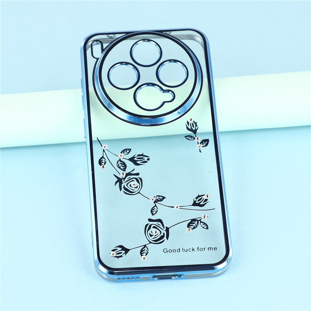 KADEM For vivo X300 5G Case Flower Rhinestone Decor TPU Phone Cover - Blue
