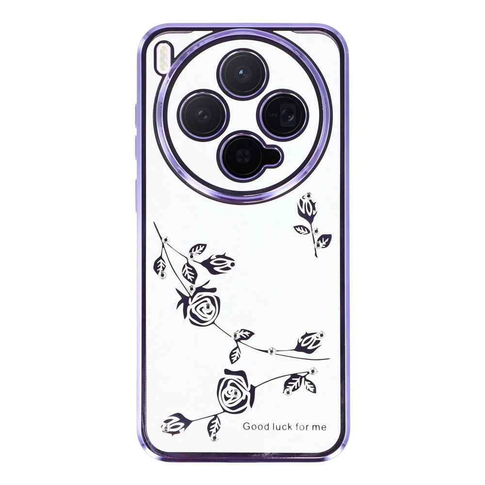 KADEM For vivo X300 5G Case Flower Rhinestone Decor TPU Phone Cover - Purple