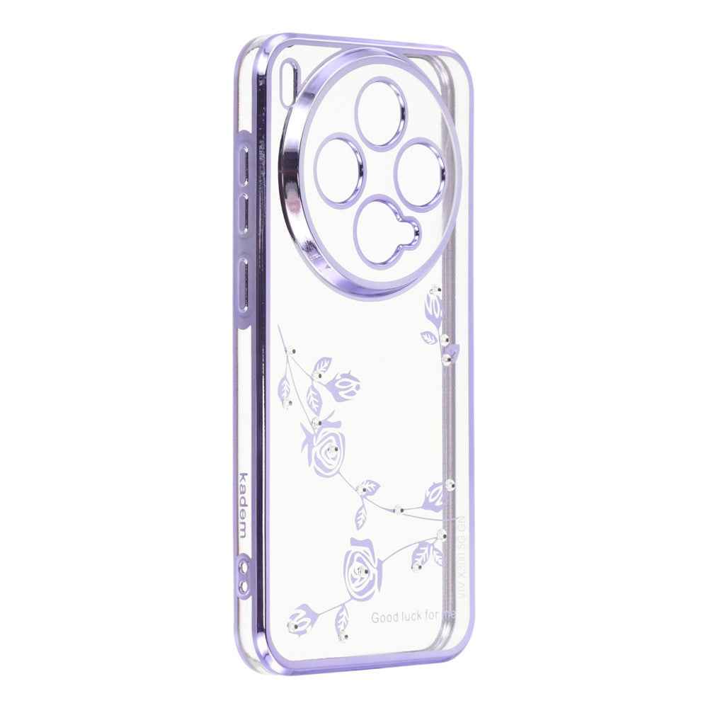 KADEM For vivo X300 5G Case Flower Rhinestone Decor TPU Phone Cover - Purple