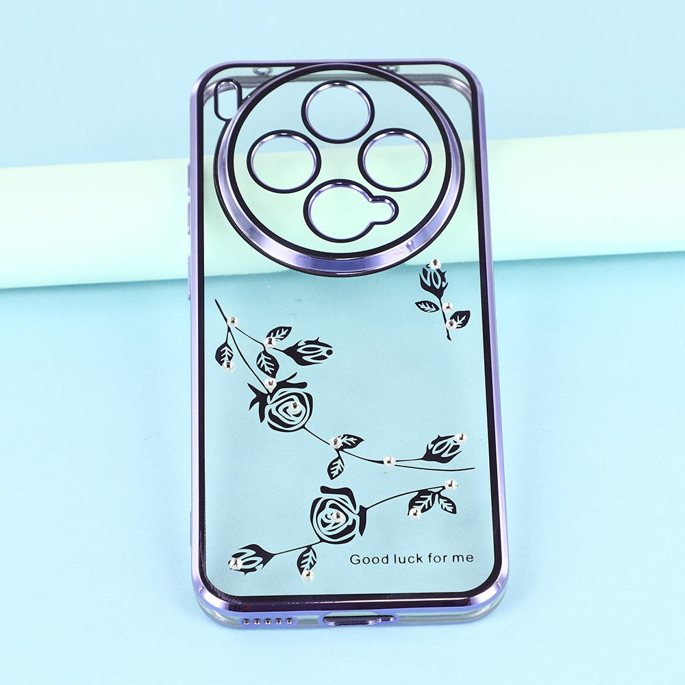 KADEM For vivo X300 5G Case Flower Rhinestone Decor TPU Phone Cover - Purple