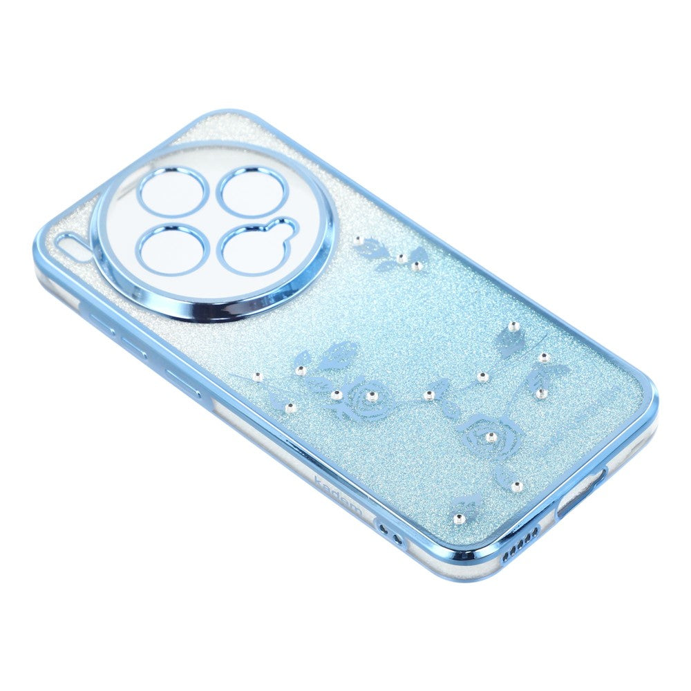 KADEM For vivo X300 5G Case Flower Pattern TPU Gradient Phone Cover with Lanyards - Blue