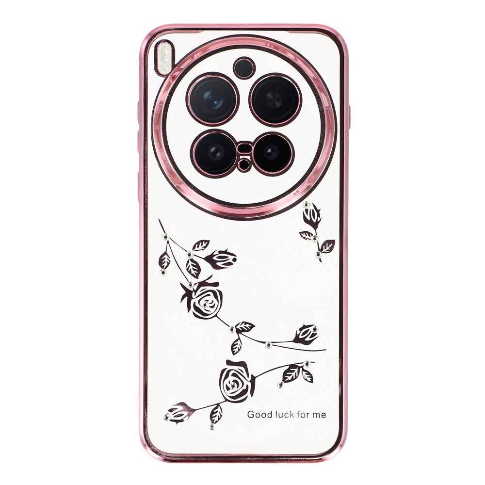 KADEM For vivo X300 Pro 5G Case Flower Rhinestone Decor TPU Phone Cover - Rose Gold