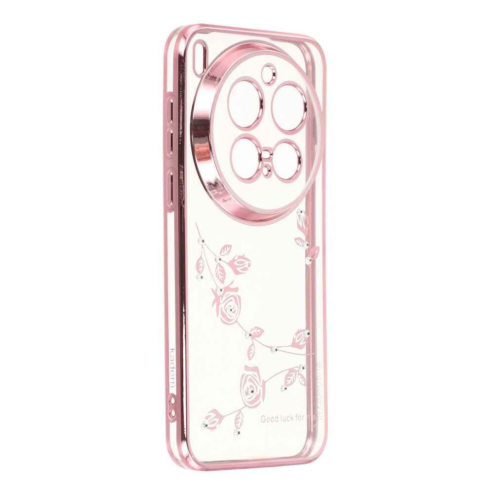 KADEM For vivo X300 Pro 5G Case Flower Rhinestone Decor TPU Phone Cover - Rose Gold