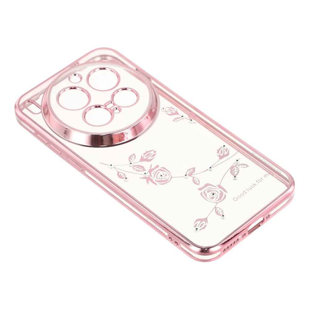 KADEM For vivo X300 Pro 5G Case Flower Rhinestone Decor TPU Phone Cover - Rose Gold