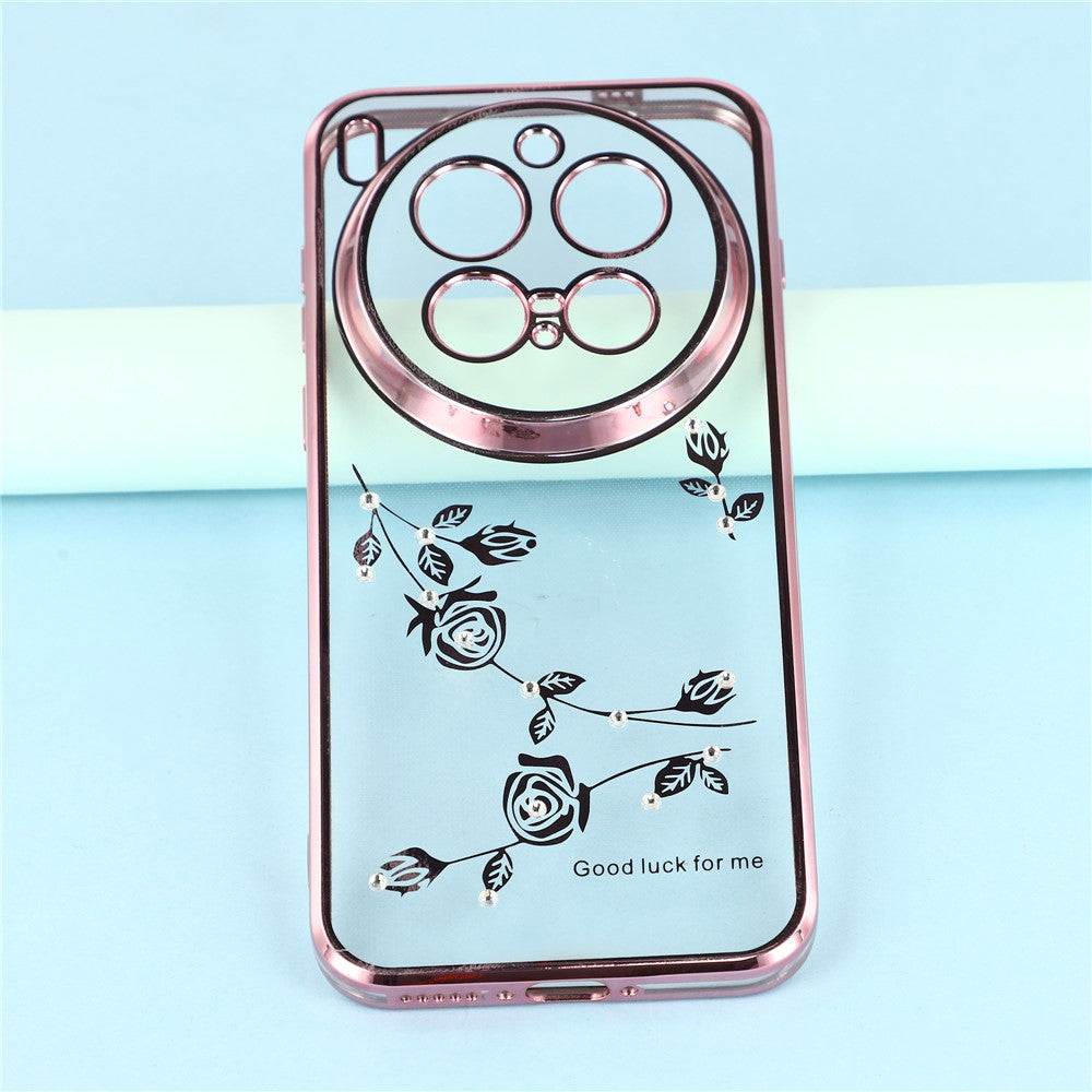 KADEM For vivo X300 Pro 5G Case Flower Rhinestone Decor TPU Phone Cover - Rose Gold