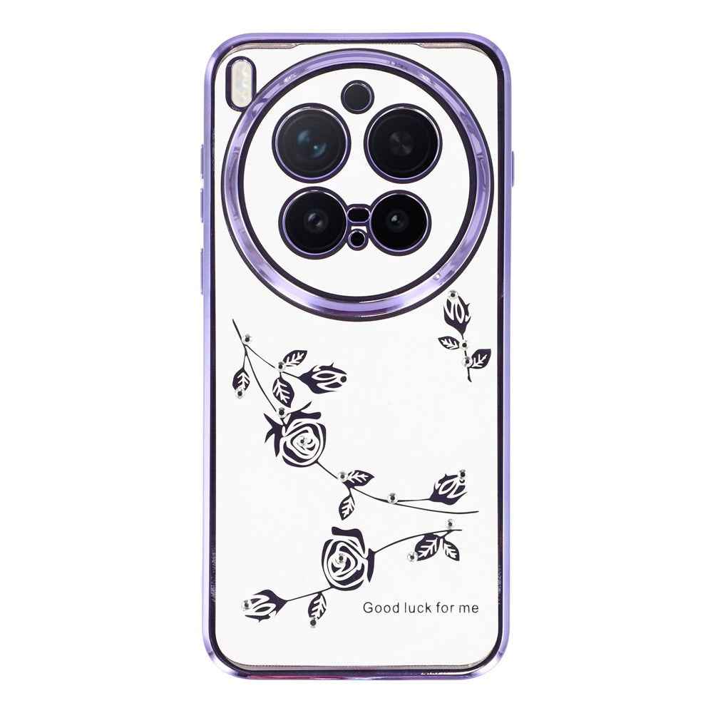 KADEM For vivo X300 Pro 5G Case Flower Rhinestone Decor TPU Phone Cover - Purple