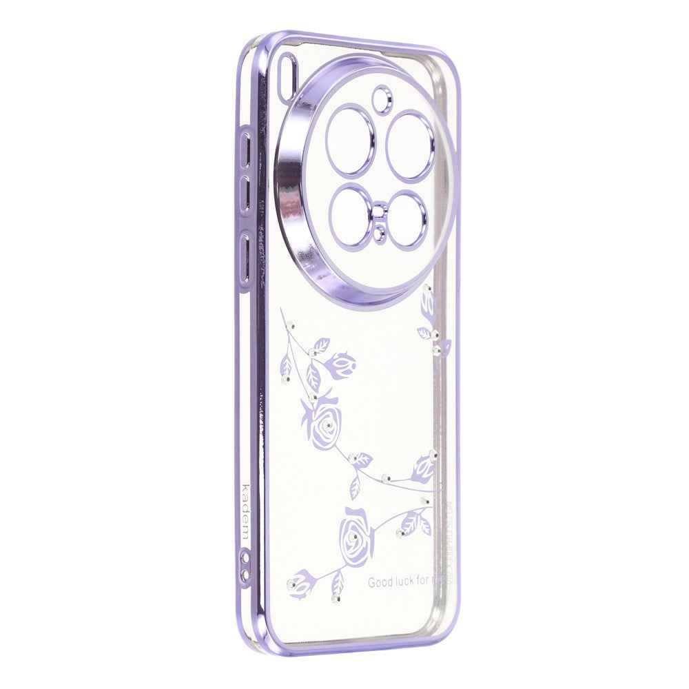 KADEM For vivo X300 Pro 5G Case Flower Rhinestone Decor TPU Phone Cover - Purple