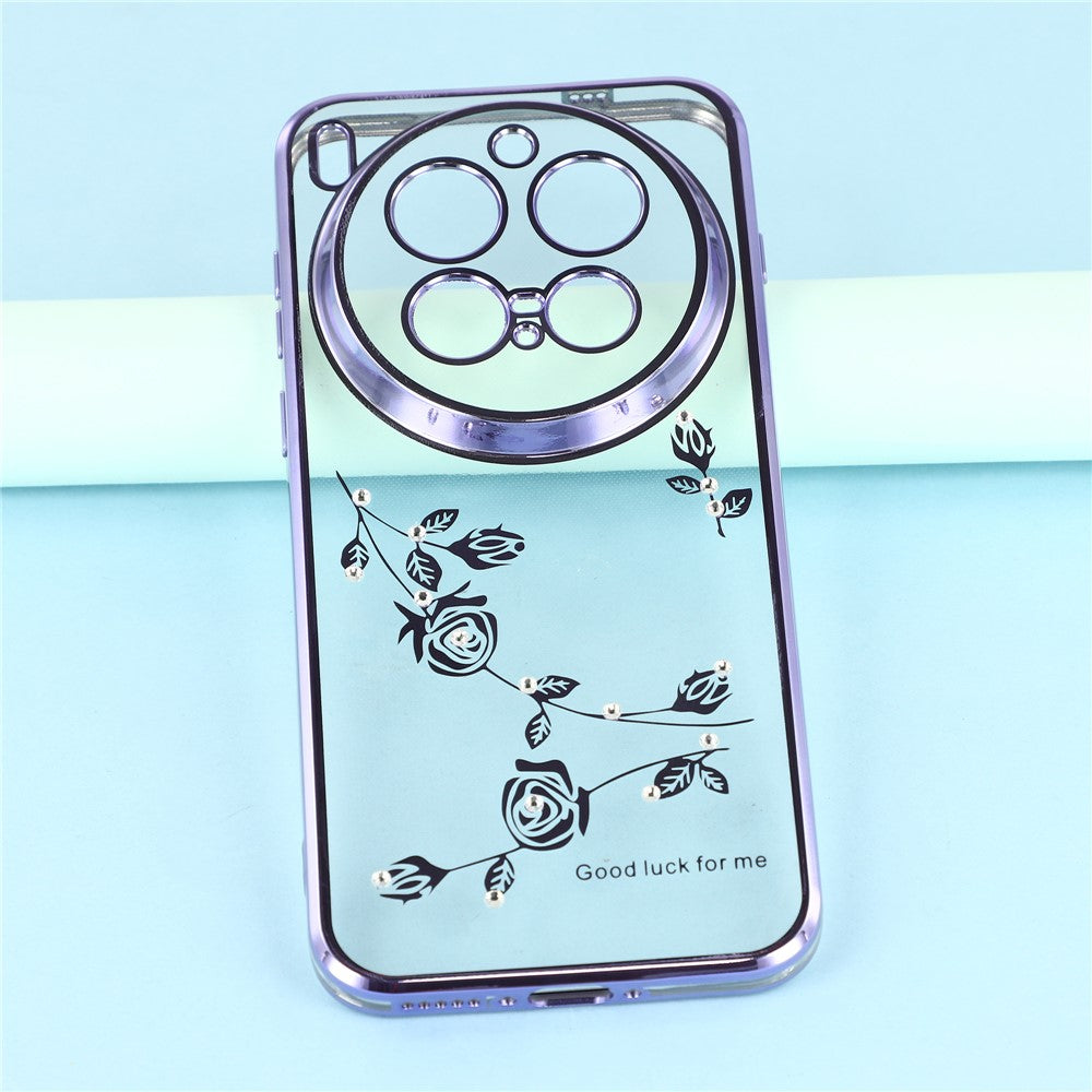 KADEM For vivo X300 Pro 5G Case Flower Rhinestone Decor TPU Phone Cover - Purple