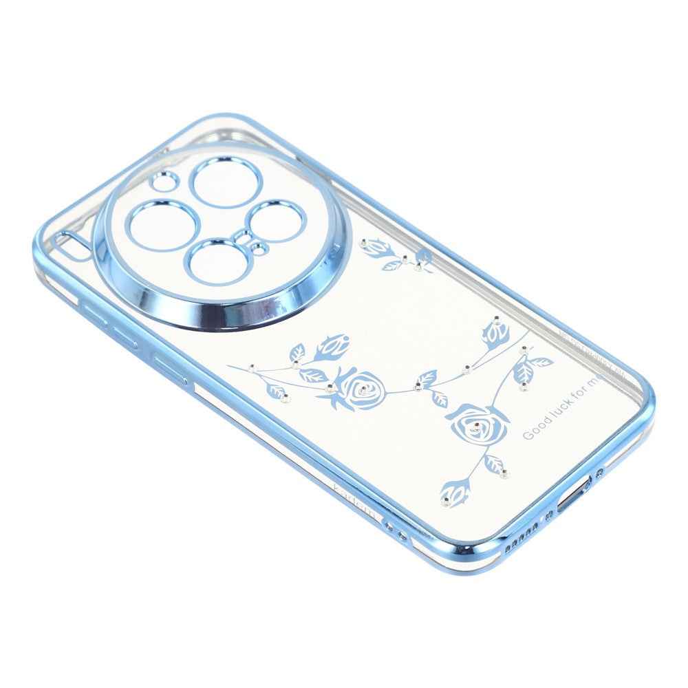 KADEM For vivo X300 Pro 5G Case Flower Rhinestone Decor TPU Phone Cover - Blue