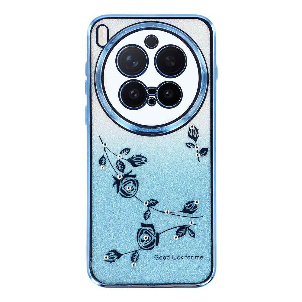 KADEM For vivo X300 Pro 5G Case Flower TPU Flexible Gradient Phone Cover - Blue
