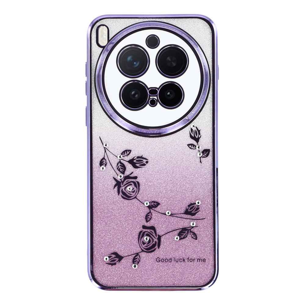 KADEM For vivo X300 Pro 5G Case Flower TPU Flexible Gradient Phone Cover - Purple