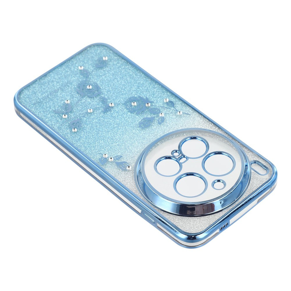 KADEM For vivo X300 Pro 5G Case Flower Pattern TPU Gradient Phone Cover with Lanyards - Blue