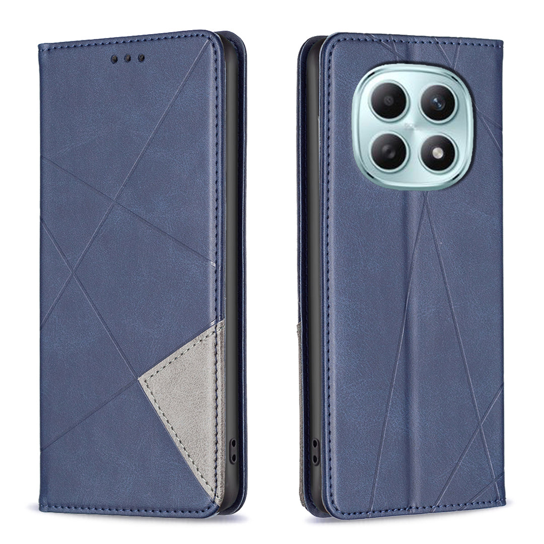 For Xiaomi Redmi Note 15 Pro 5G (Global) Case Card Slots Geometry Imprint Leather Phone Cover - Blue