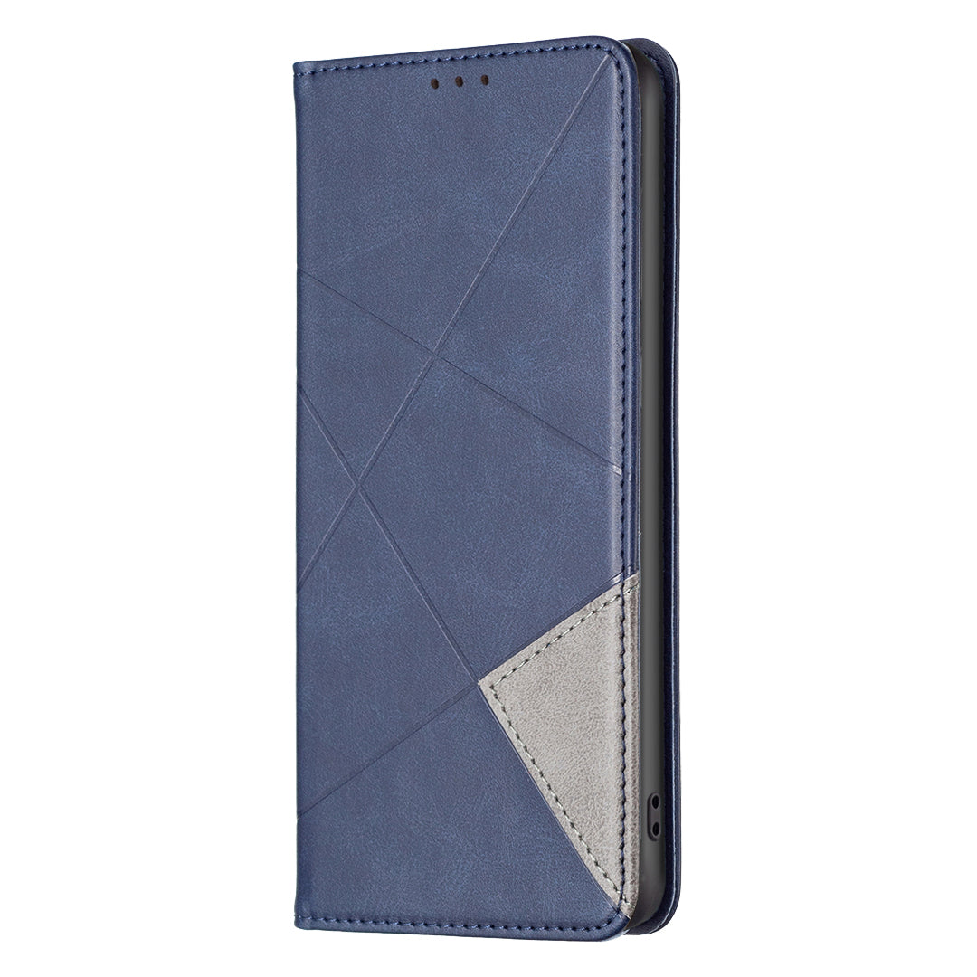 For Xiaomi Redmi Note 15 Pro 5G (Global) Case Card Slots Geometry Imprint Leather Phone Cover - Blue