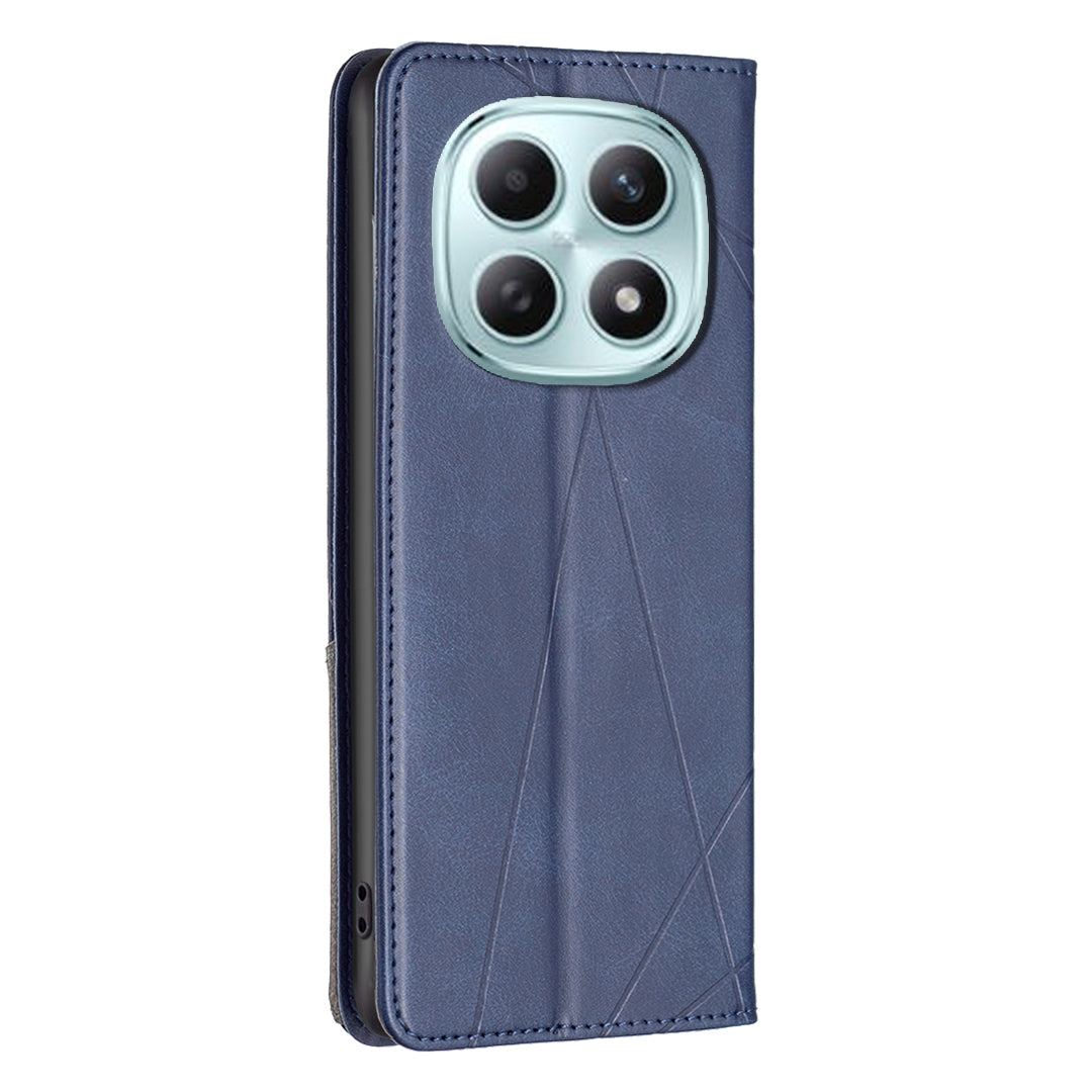 For Xiaomi Redmi Note 15 Pro 5G (Global) Case Card Slots Geometry Imprint Leather Phone Cover - Blue