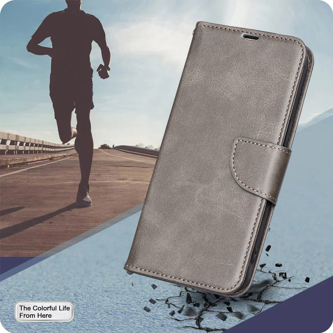 For Xiaomi Redmi Note 15 Pro 5G (Global) Case Shockproof PU Leather Cover with Wallet Card Slots - Grey