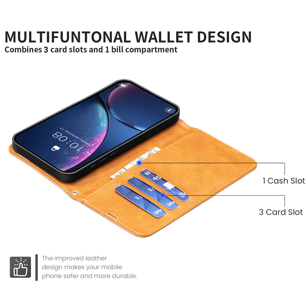 For Xiaomi Poco M8 Pro 5G / Redmi Note 15 Pro+ 5G (Global) Case Shockproof PU Leather Cover with Wallet Card Slots - Yellow
